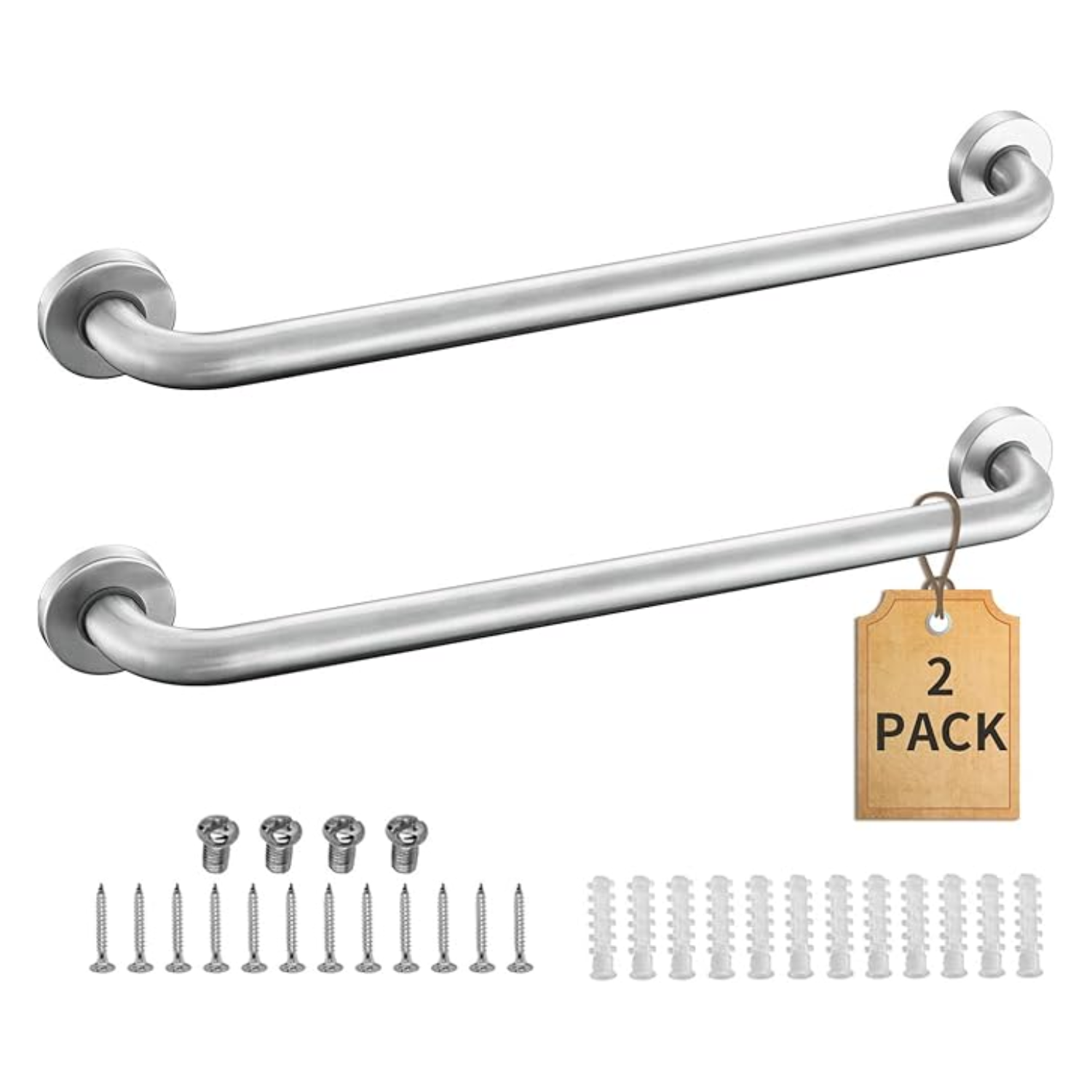 Sagetta Shower Grab Bar Single Handle 2 Pack 16 Inch Stainless Steel