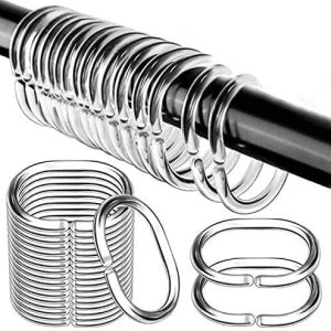 Generic Shower Curtain Rings, 48 Pieces, Clear Plastic C-Rings