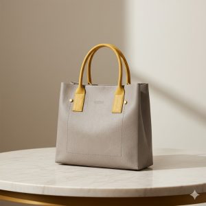 Elegant Dual-Tone 2-Piece Handbag Set for Women – Tote Bag with Crossbody & Adjustable Strap (Gray)