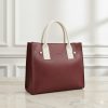 Luxury Wine Red 2-Piece Handbag Set for Women – Structured Tote with Matching Crossbody