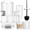 Bathroom Accessories Set, 9 Pieces Bathroom Accessory (white)