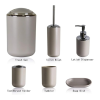 Bathroom Accessories Set, 6-Piece Plastic Gift Set, Toothbrush Holder, Toothbrush Cup, soap Dispenser, soap Dish, Toilet Brush Holder, Trash can (Apricot)