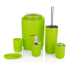 Bathroom Accessories Set 6 Piece Bath Ensemble Includes Soap Dispenser, Toothbrush Holder, Tumbler, Soap Dish for Decorative Countertop and Housewarming Gift, Lime Green