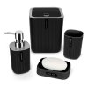 Bathroom Accessory Set,4-Piece Bathroom Decor Set (Black)