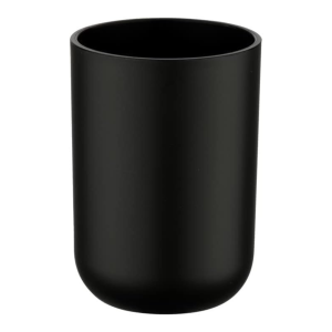 Bathroom Toothbrush Holder, Matte Black Plastic, 7.3 x 10.3 cm