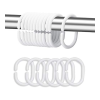 Shower Curtain Rings, White Plastic Hooks for Bathroom Rod, 24 Pack