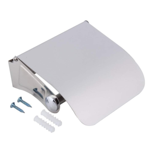 Modern Stainless Steel Wall Mount Toilet Paper Holder, Chrome Finish, Silver, 13.5 x 12 cm