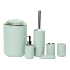 6-Piece Bathroom Accessories Set, Toilet Brush, Soap Dispenser, Toothbrush Holder, Cup, Soap Dish, Trash Can (Green)