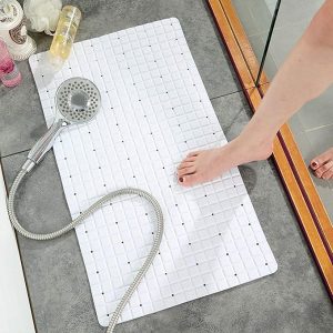 Bathlux Non-Slip Bath Mat Shower Rug PVC Mat Anti-Bacterial (White) UAE