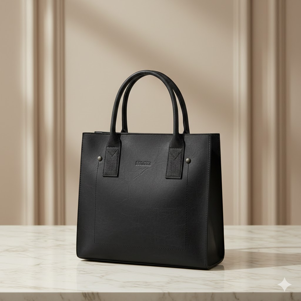 Classic Black 2-Piece Handbag Set for Women – Elegant Tote Bag with Matching Crossbody