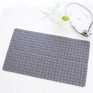 Bathlux Non-Slip Bath Mat Shower Rug PVC Mat Anti-Bacterial (Grey) UAE