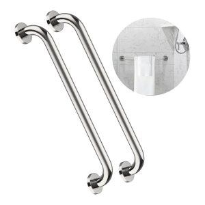 2 Pack 24 Inch Shower Grab Bar, Chrome Stainless Steel Bathroom Grab Bar Handle, Bathroom Shower Balance Bar, Safety Hand Rail Support, Handicap Elderly Senior Assist Bath Handle(1.25" Diameter) UAE