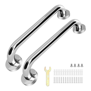2 Pack 12 inch, Shower Grab Bars, 30cm Grab Bars for Bathroom,Stainless Steel Grab Bar,Shower Handle for Senior, Safety Hand Rail Support, Assist Bath Handle for Handicap Elderly Injury, 12"*1"UAE