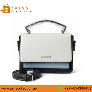 Vernika Luxe Contrast Handbag – White & Black Edition
