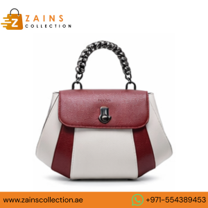 VERNIKA Tri-Tone Statement Satchel, Ladies Fashion with Wallet & Strap (White/Burgundy)